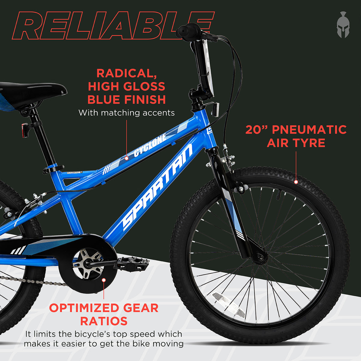Spartan 20 - Inch Kids Bicycle - Cyclone w/ Training Wheels