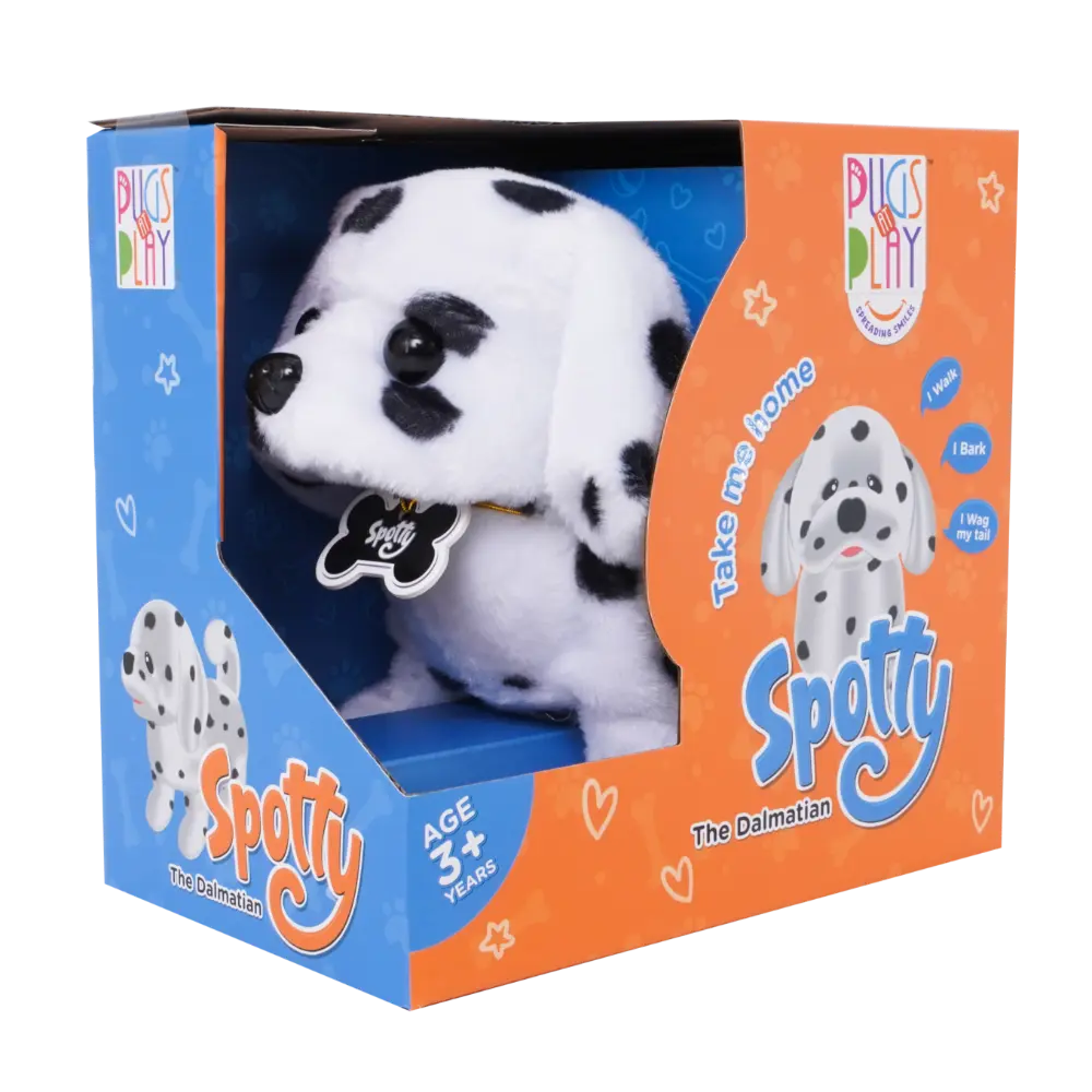 Pugs At Play Walking Spotty 6.5 Inch Battery Operated