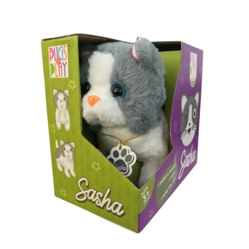 Pugs At Play Walking Sasha 6.5 - Inches Battery Operated