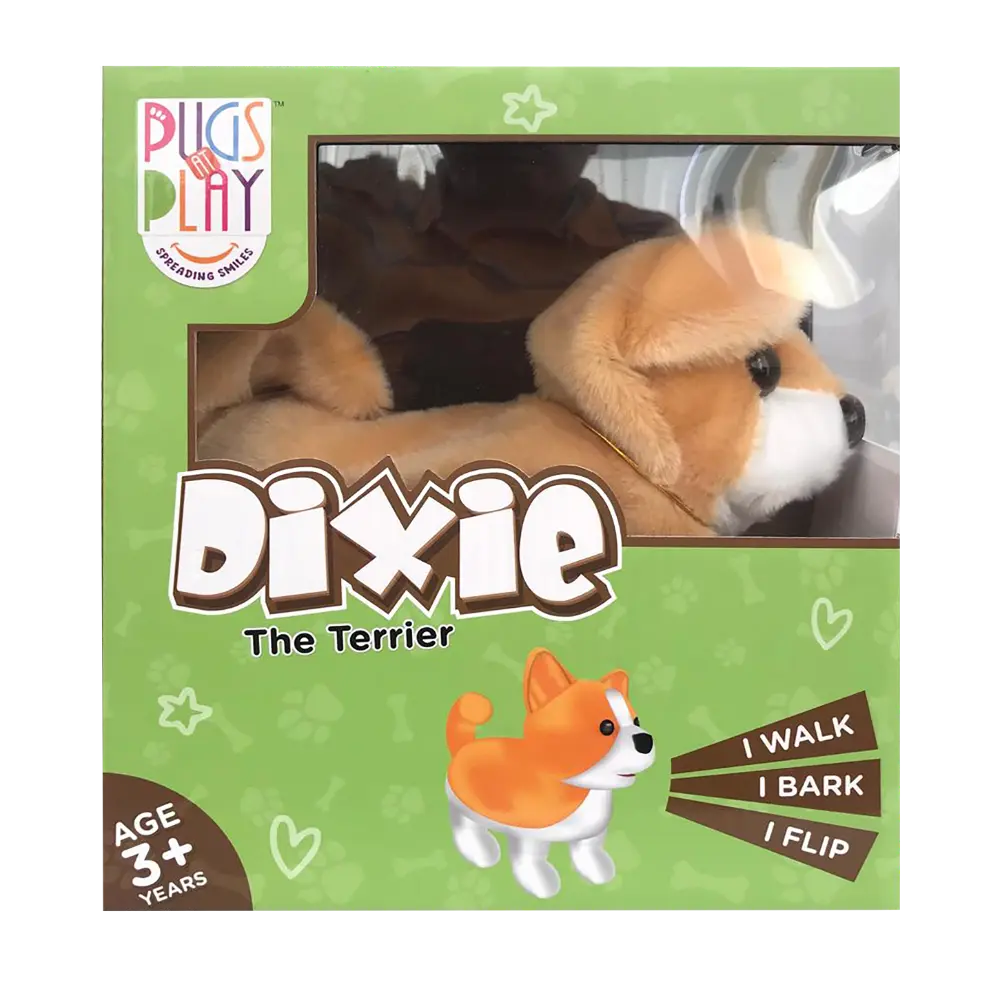 Pugs At Play Flipping Dixie Battery Operated