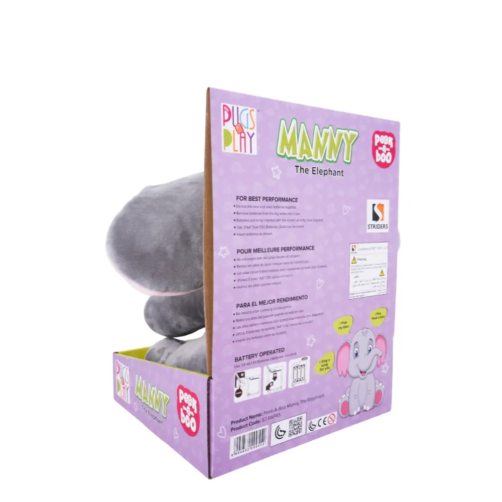 PUGS AT PLAY PEEK A BOO MANNY 10INCH B/O