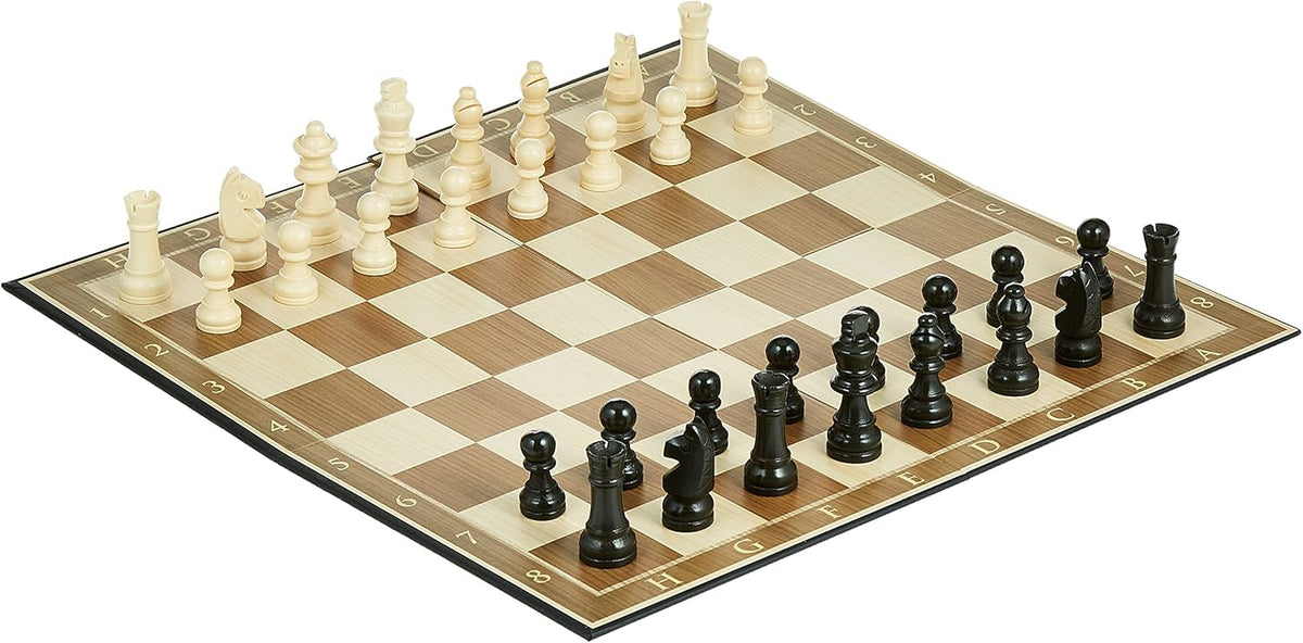Chess Classic Board Game with Folding Checkered Board and Durable Pieces