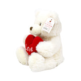 Keeleco Valentine Bear 30cm Cream - Soft Plush Teddy with Heart for Gift