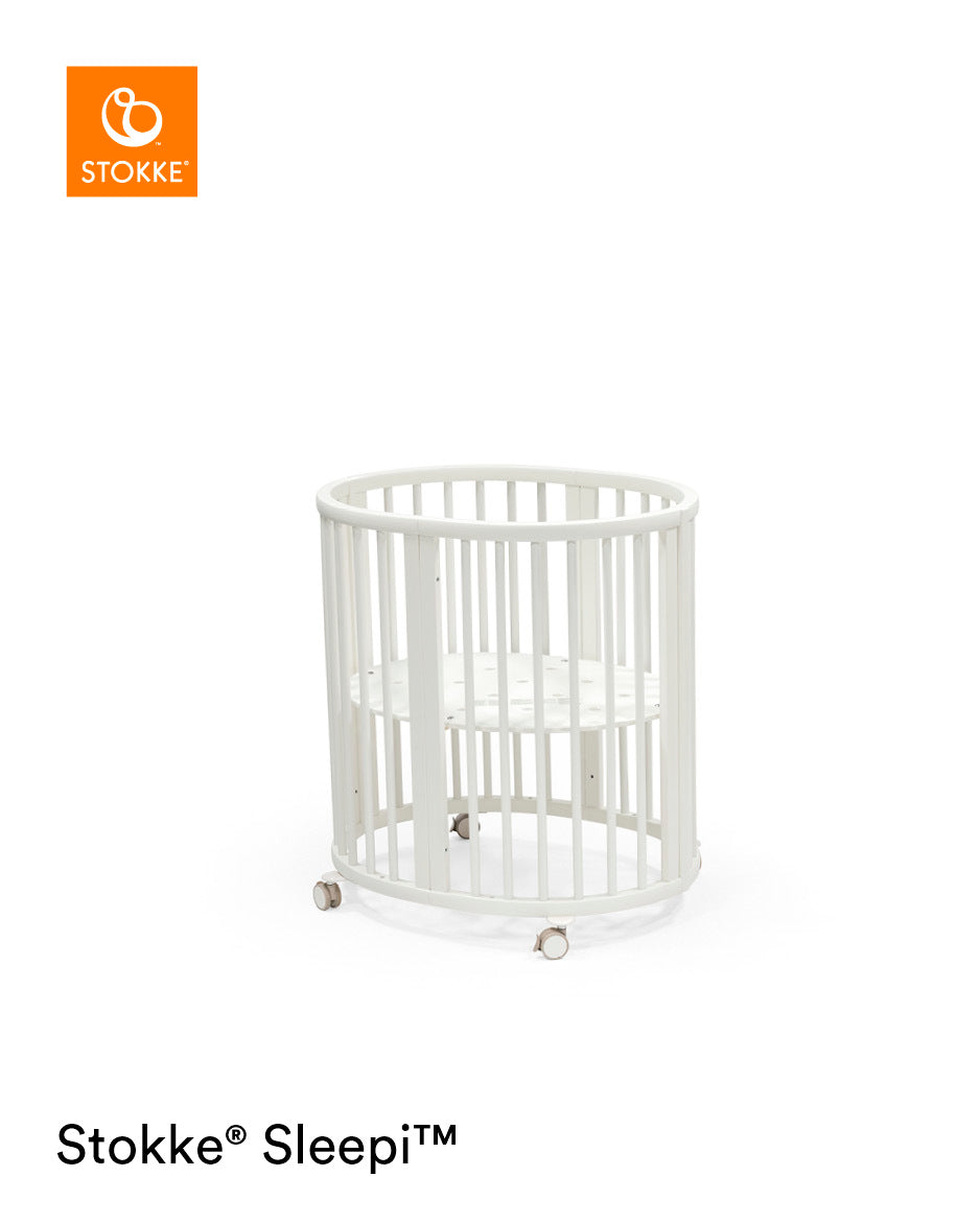 Stokke Sleepi Mini White with Extension and Mini Bed Mattress Bundle