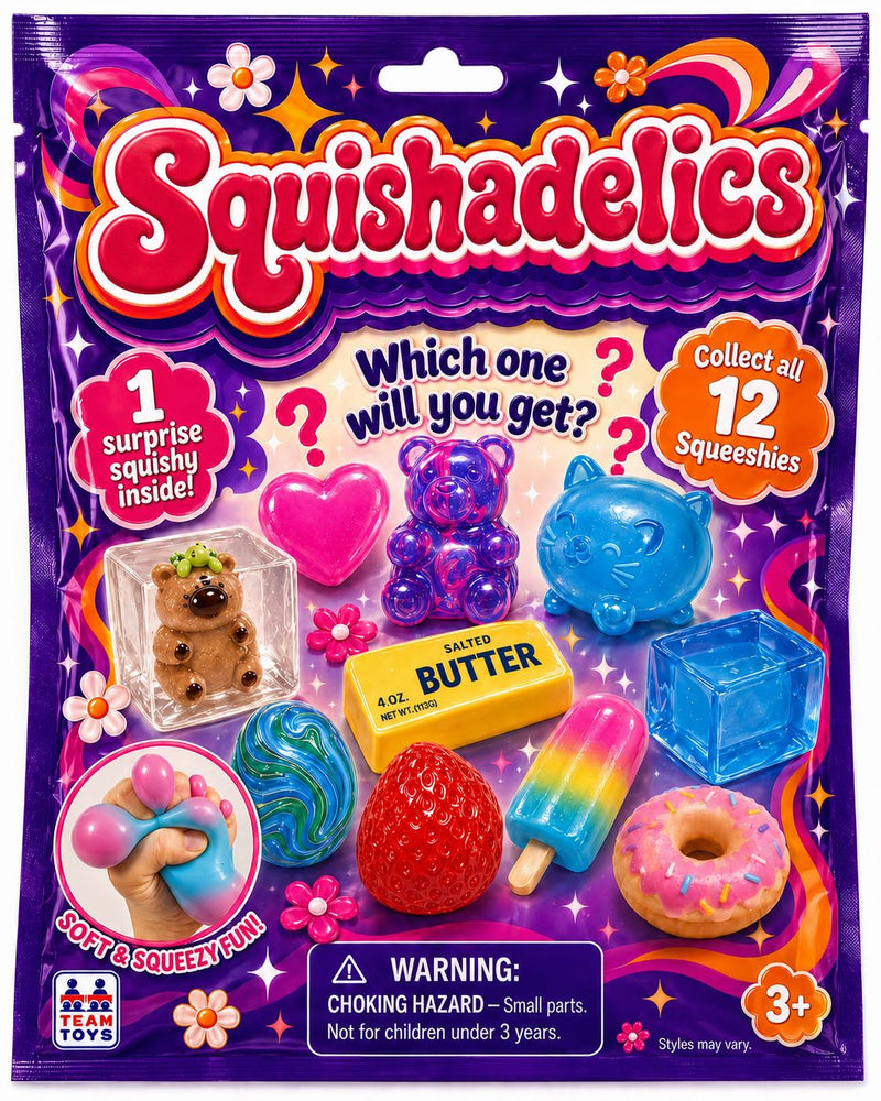 Squishadelics S1 Mystery Squishy Collectible Sensory Toy Assorted Design