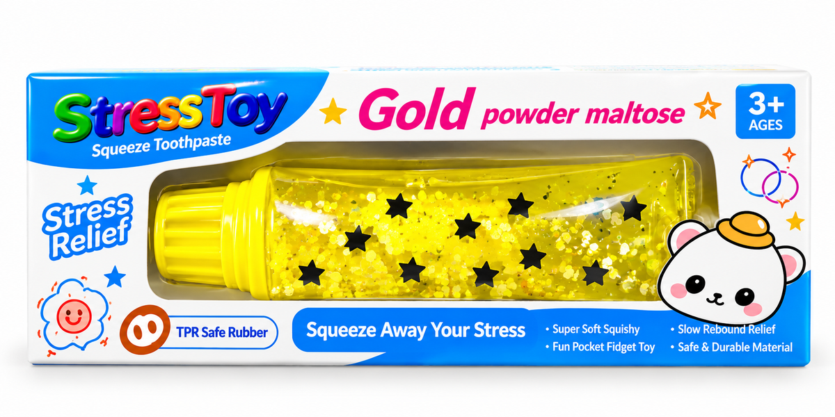 Squishy Toothpaste Stress Relief Sensory Fidget Toy - Assorted Colours, 1 Piece (Random Selection)