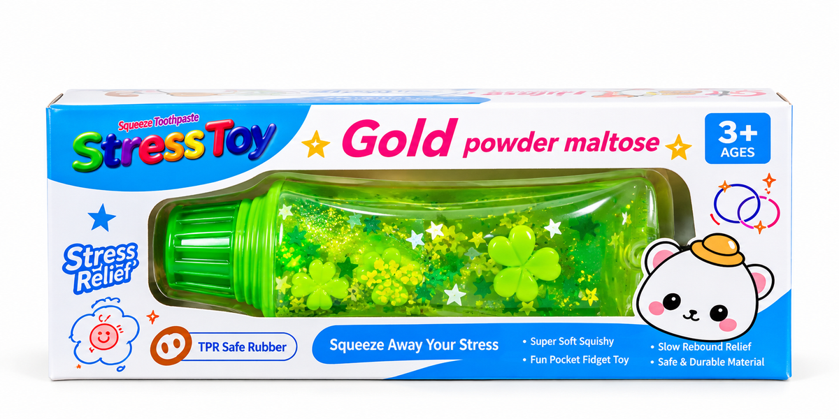 Squishy Toothpaste Stress Relief Sensory Fidget Toy - Assorted Colours, 1 Piece (Random Selection)