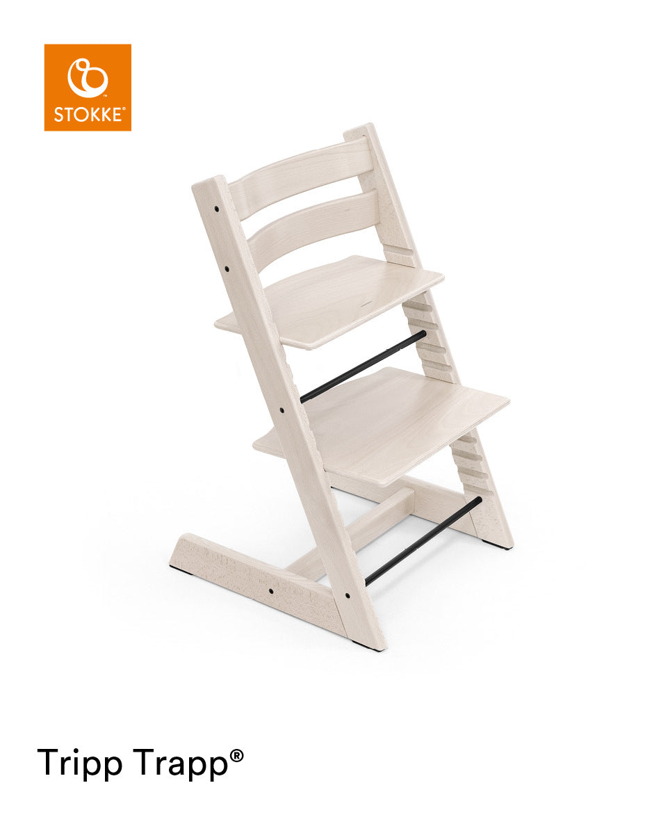 Stokke Tripp Trapp Chair Whitewash Adjustable Wooden High Chair