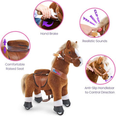 PonyCycle Kids Riding Horse Brown - Medium