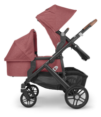 UPPAbaby Vista V2 Stroller Lucy Rosewood Mélange Carbon Frame Saddle Leather