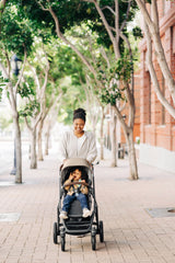UPPAbaby Vista V3 Stroller Liam Oat Mélange Carbon Frame Chestnut Leather
