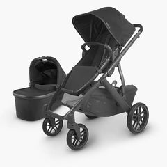 UPPAbaby Vista V2 Stroller Jake Charcoal Carbon Frame Black Leather