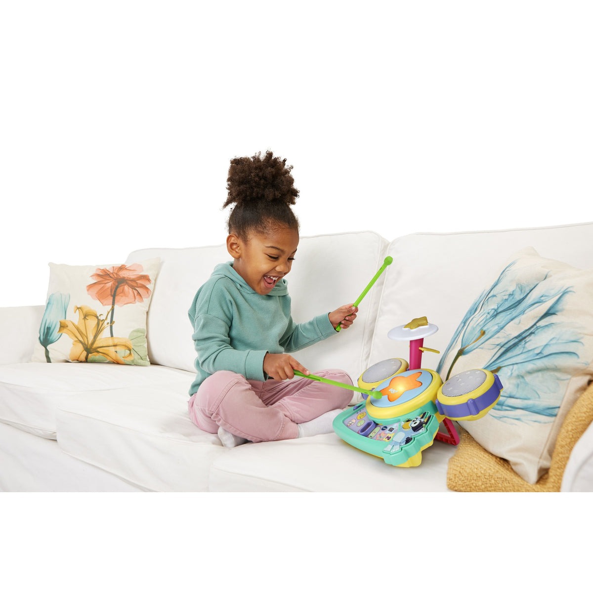 VTech Bluey Hooray Drum Set Battery-Operated Musical Drum Toy for Kids