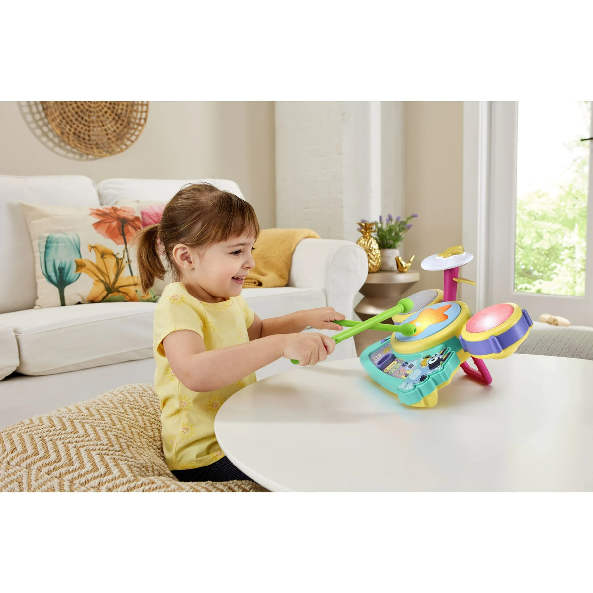 VTech Bluey Hooray Drum Set Battery-Operated Musical Drum Toy for Kids