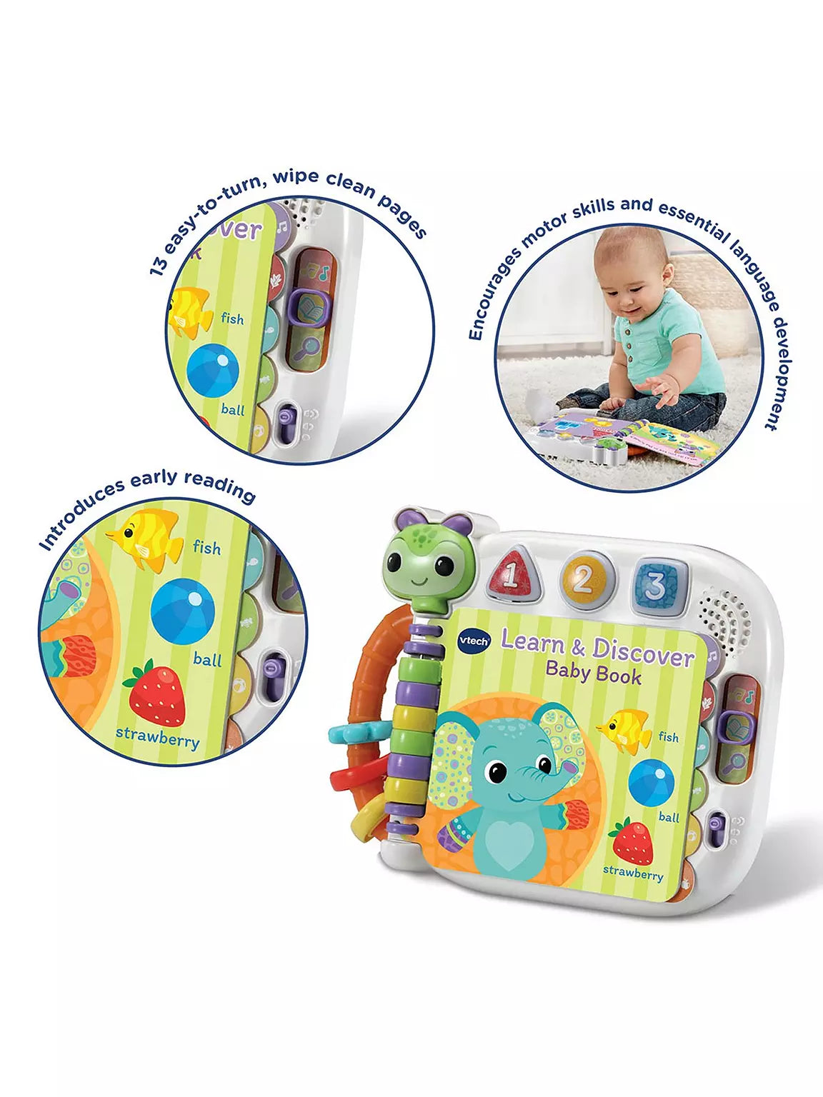VTech Learn & Discover Baby Book Interactive Musical Educational Toy for Kids