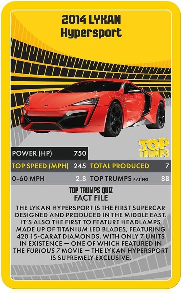 Top Trumps Supercars Portable Educational Card Game