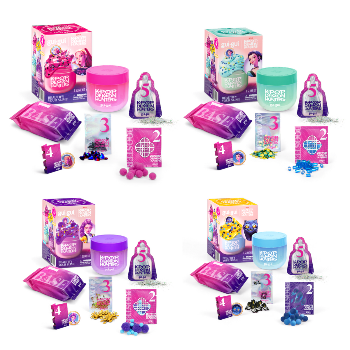 Gui Gui K-Pop Demon Hunters Slime Collectible Single Pack for Kids, Assorted Colours