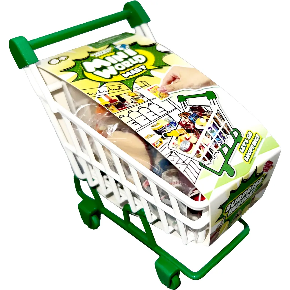 Miniworld Mini Mart Shoping Cart Playset for Kids