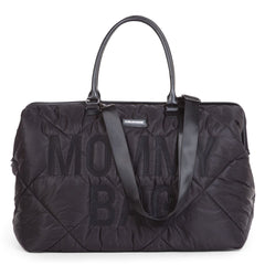 Childhome Mommy Bag Big Puffered Black Large Baby Diaper Travel Bag