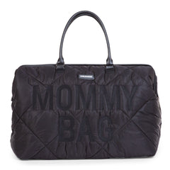 Childhome Mommy Bag Big Puffered Black Large Baby Diaper Travel Bag