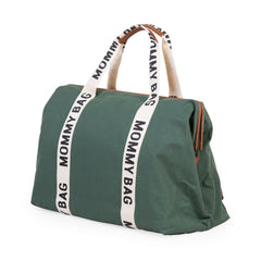 Childhome Mommy Bag Signature Canvas Green Large Baby Diaper Travel Bag