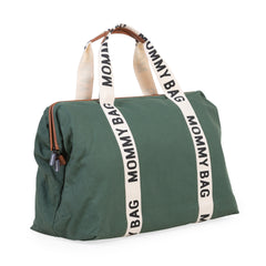 Childhome Mommy Bag Signature Canvas Green Large Baby Diaper Travel Bag