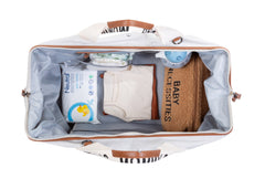 Childhome Mommy Bag Signature Canvas Off White Large Baby Diaper Travel Bag