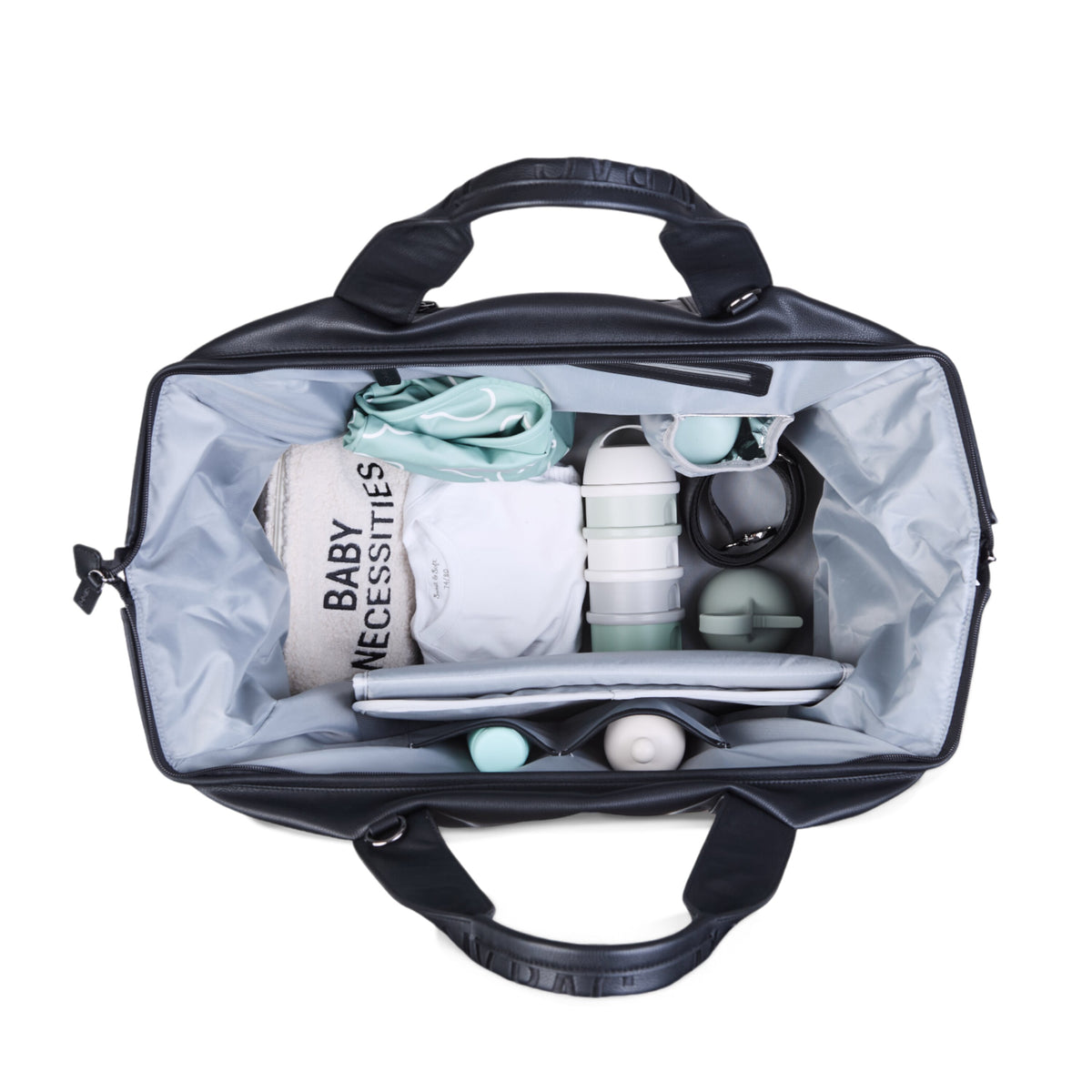 Childhome Mommy Bag Signature Simili Black Large Baby Diaper Travel Bag
