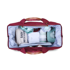 Childhome Mommy Bag Signature Urban Burgundy Large Baby Diaper Travel Bag
