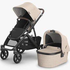UPPAbaby Vista V3 Stroller Liam Oat Mélange Carbon Frame Chestnut Leather