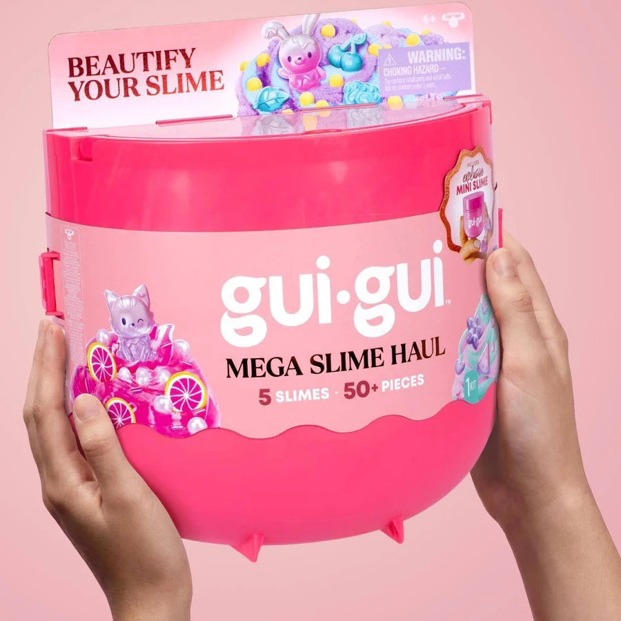 Gui Gui Mega Slime Haul 5-Piece Slime Kit with 50 Mix-In Elements for Kids Creative Sensory Play